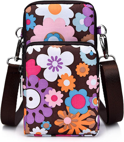 Crossbody Phone Bag for Women. Small Multiple Pockets Shoulder Bags Mini Cell Phone Wallet Purses for Travel Shopping Pouch