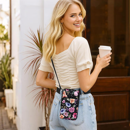 Crossbody Phone Bag for Women. Small Multiple Pockets Shoulder Bags Mini Cell Phone Wallet Purses for Travel Shopping Pouch