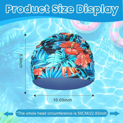 Women's Swim Cap Pleated Swimming Cap Adult Pool Swim Gear Accessories